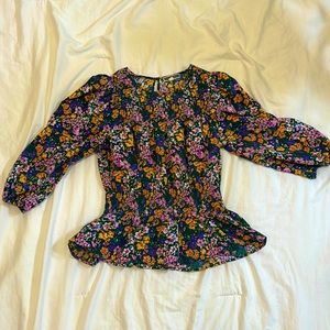 Small floral peplum top